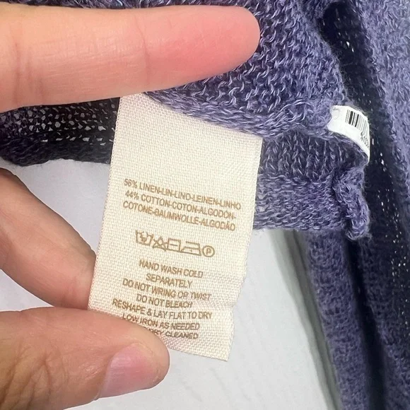 Free People - Open Knit V Neck Lightweight Long Sleeve Boho Sweater Size Medium - Picture 8 of 9